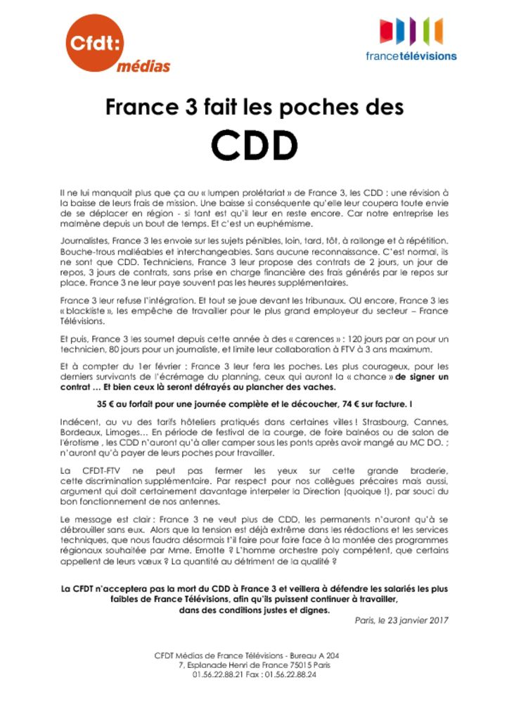 thumbnail of France 3 fait les poches des CDD