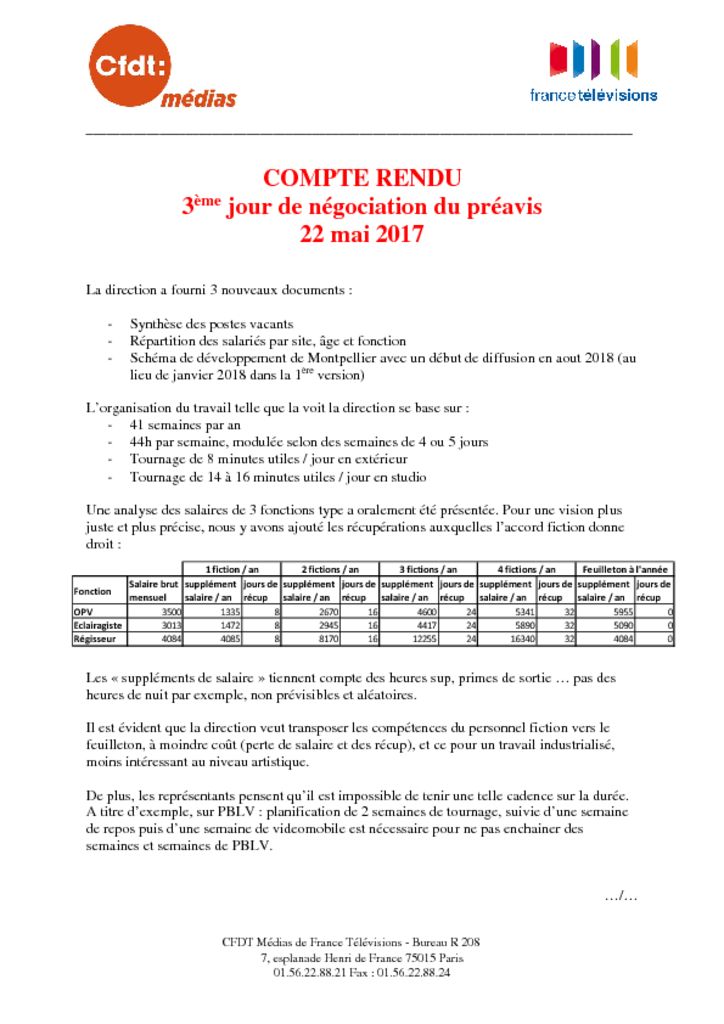 thumbnail of COMPTE RENDU NEGOCIAITON PREAVIS FILIERE DU 22 MAI