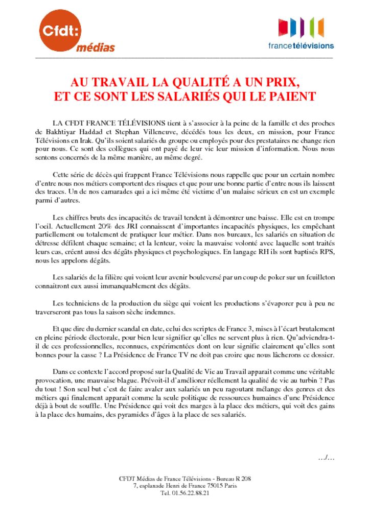 thumbnail of Declaration liminaire CFDT MEDIAS CE SIEGE du 21 juin 2017