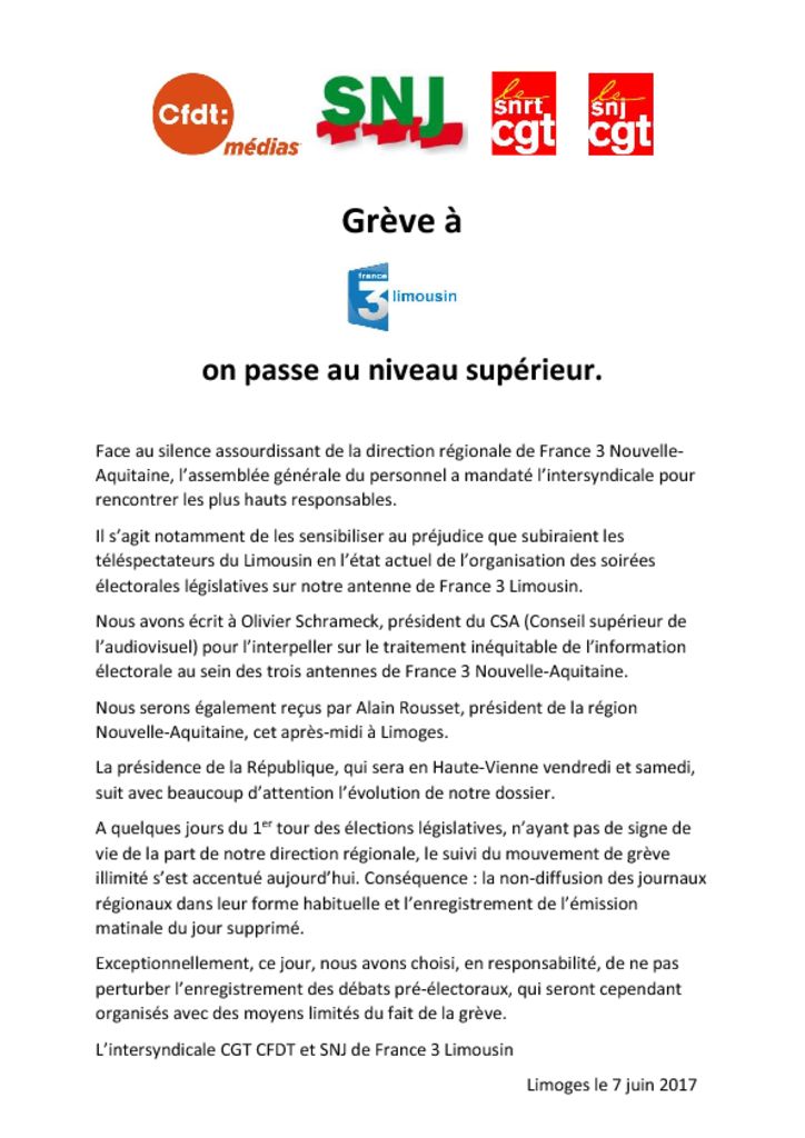 thumbnail of Grève à France 3 Limousin _ On passe au niveau supérieur