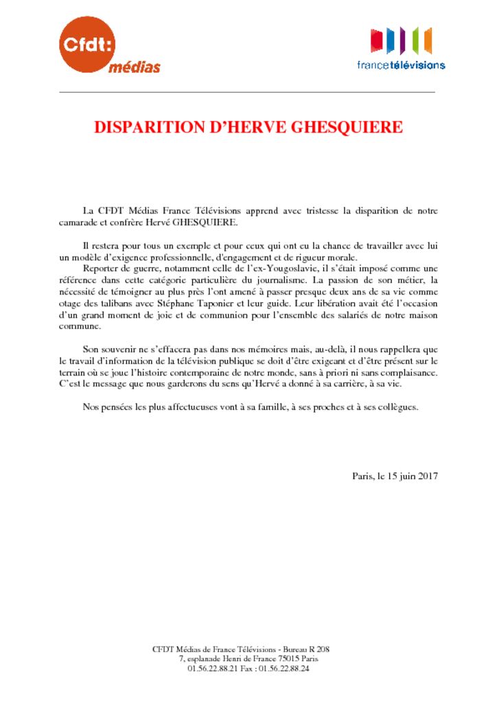 thumbnail of Tract Hervé GHESQUIERE