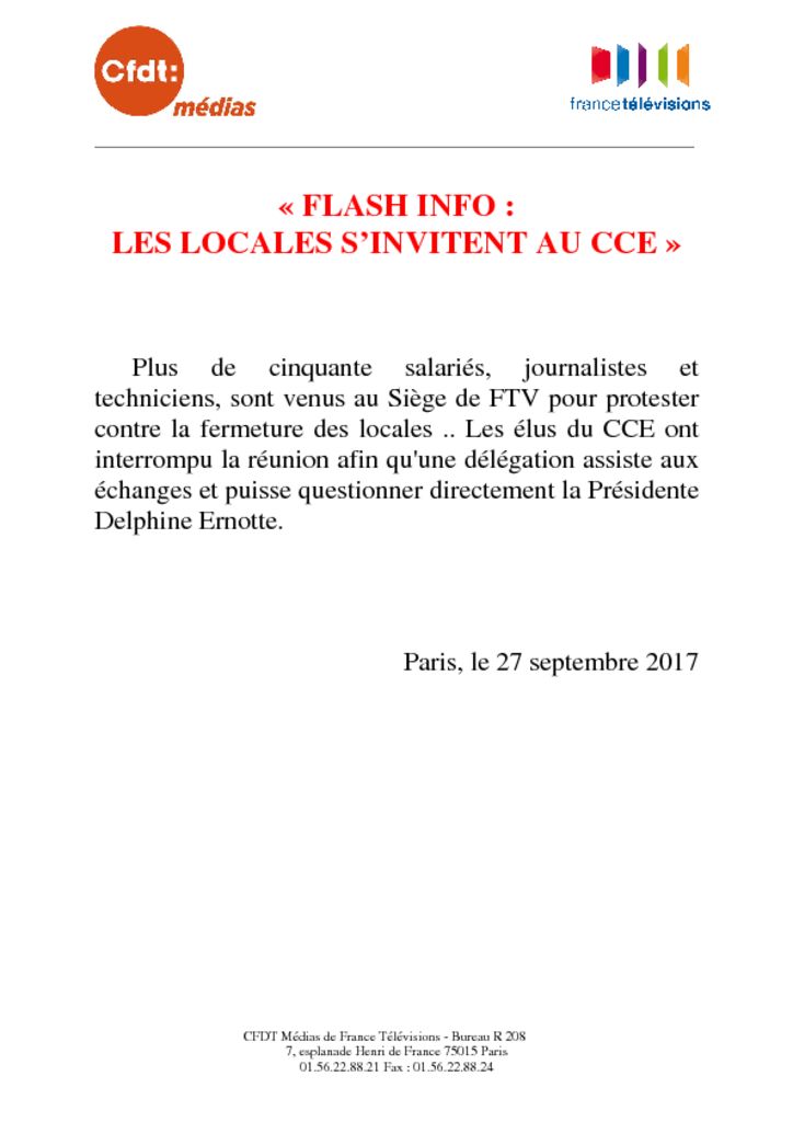 thumbnail of Flash Info _ Les locales s’invitent au CCE