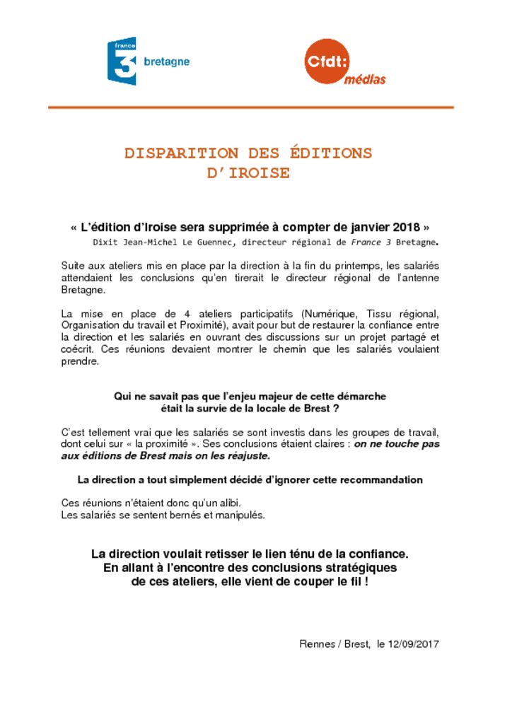 thumbnail of Tract Suppression de l’edition locale iroise