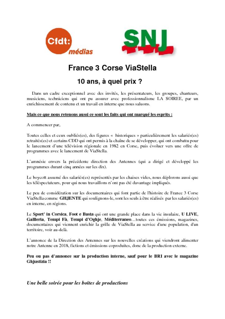 thumbnail of Expression Regionale _ France 3 Corse Viastella 10 ans