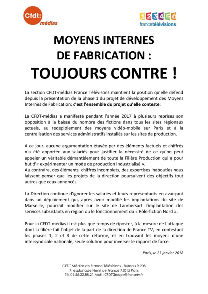 thumbnail of MOYENS INTERNES DE FABRICATION