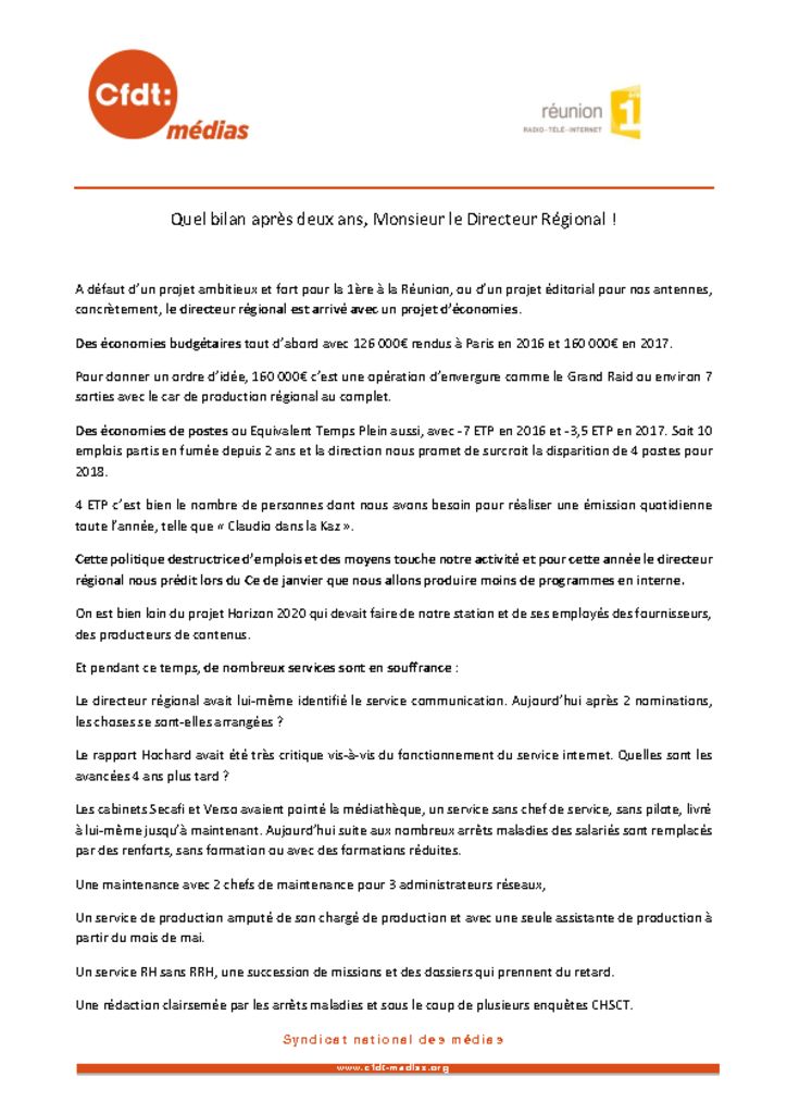 thumbnail of Reunion 1ere Quel bilan Monsieur le directeur régional