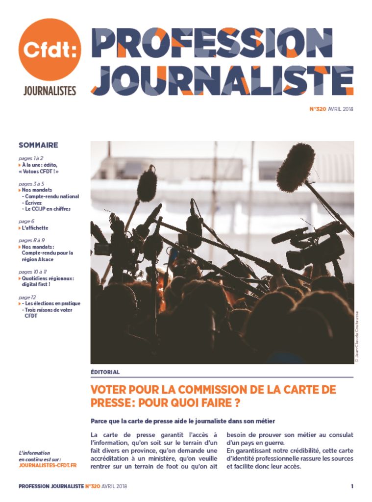 thumbnail of PROFESSION JOURNALISTE CFDT