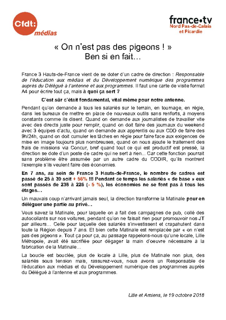 thumbnail of On n’est pas des pigeons