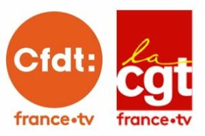Bannière logos intersyndicale CFDT France TV et la CGT france tv