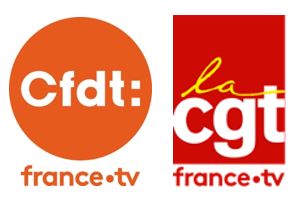 Bannière logos intersyndicale CFDT France TV et la CGT france tv